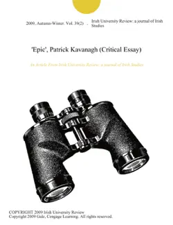 'epic', patrick kavanagh (critical essay) imagen de la portada del libro
