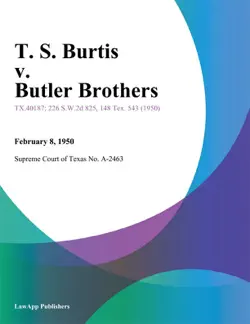 t. s. burtis v. butler brothers book cover image