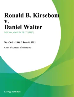 ronald b. kirsebom v. daniel walter book cover image
