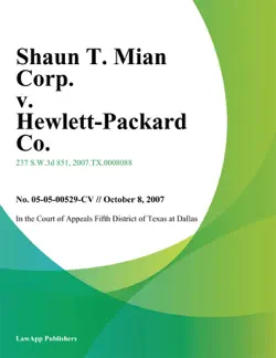shaun t. mian corp. v. hewlett-packard co. book cover image
