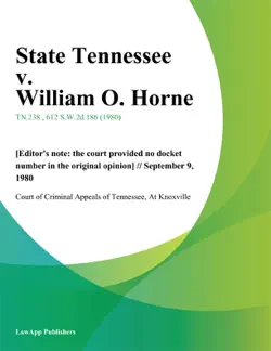 state tennessee v. william o. horne book cover image