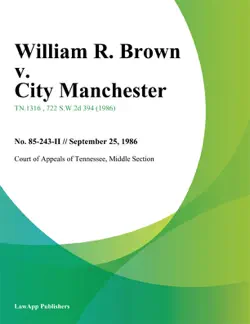 william r. brown v. city manchester book cover image