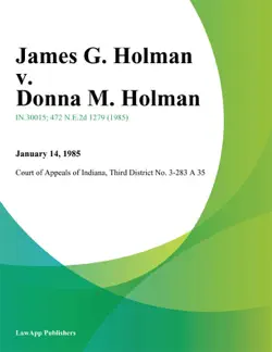 james g. holman v. donna m. holman book cover image