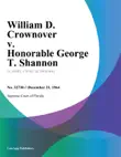 William D. Crownover v. Honorable George T. Shannon sinopsis y comentarios