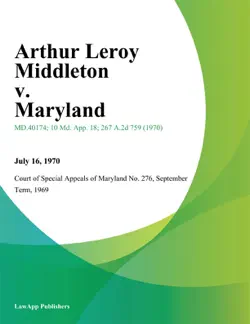 arthur leroy middleton v. maryland imagen de la portada del libro