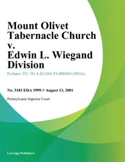 mount olivet tabernacle church v. edwin l. wiegand division book cover image