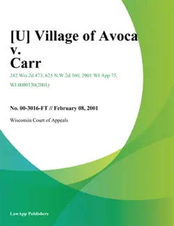 village of avoca v. carr book cover image