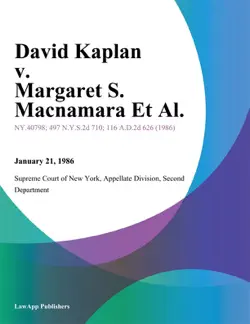 david kaplan v. margaret s. macnamara et al. book cover image