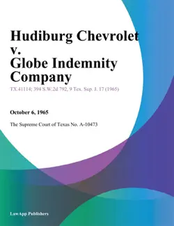 hudiburg chevrolet v. globe indemnity company imagen de la portada del libro
