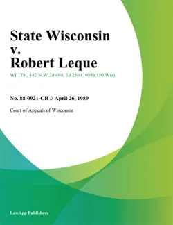 state wisconsin v. robert leque book cover image