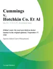 Cummings v. Hotchkin Co. Et Al. synopsis, comments