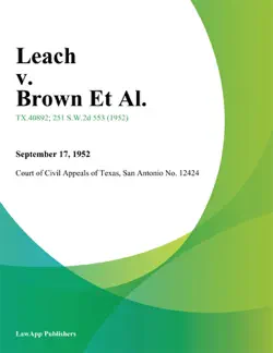 leach v. brown et al. imagen de la portada del libro