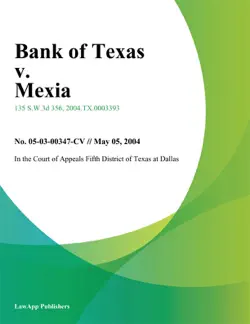 bank of texas v. mexia book cover image