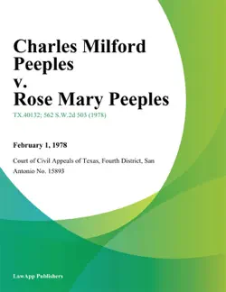 charles milford peeples v. rose mary peeples book cover image