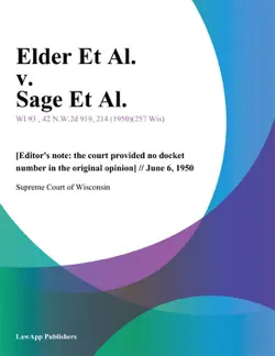 elder et al. v. sage et al. book cover image