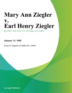 mary ann ziegler v. earl henry ziegler book cover image