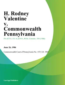 h. rodney valentine v. commonwealth pennsylvania imagen de la portada del libro