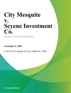 city mesquite v. scyene investment co. imagen de la portada del libro
