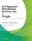 Signature Distribution Services, Inc. v. Wright synopsis, comments