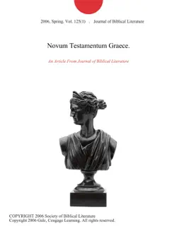novum testamentum graece. book cover image