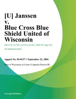 janssen v. blue cross blue shield united of wisconsin book cover image