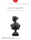 Poetry in New Zealand 1988-89. sinopsis y comentarios