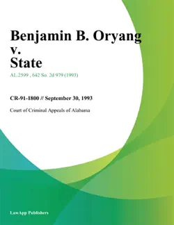benjamin b. oryang v. state book cover image