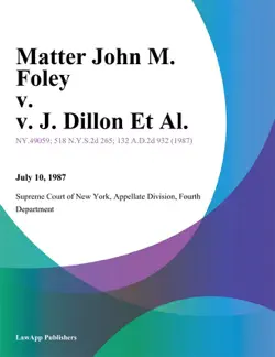 matter john m. foley v. v. j. dillon et al. imagen de la portada del libro