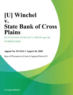 winchel v. state bank of cross plains book cover image
