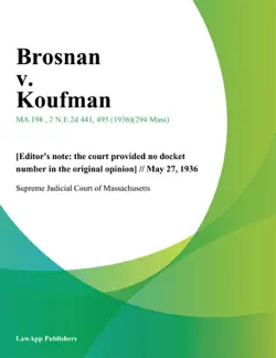 brosnan v. koufman imagen de la portada del libro