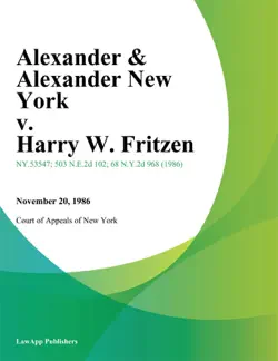alexander & alexander new york v. harry w. fritzen imagen de la portada del libro