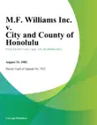 M.F. Williams Inc. V. City And County Of Honolulu sinopsis y comentarios