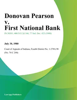 donovan pearson v. first national bank imagen de la portada del libro