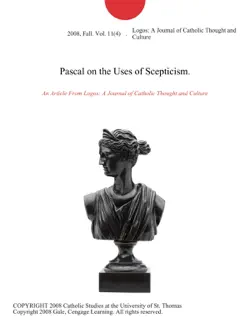 pascal on the uses of scepticism. book cover image