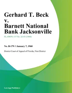 gerhard t. beck v. barnett national bank jacksonville book cover image