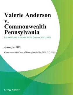 valerie anderson v. commonwealth pennsylvania book cover image