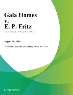 gala homes v. e. p. fritz book cover image