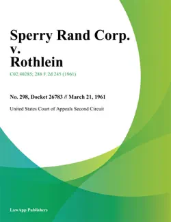 sperry rand corp. v. rothlein book cover image