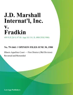 j.d. marshall internatl, inc. v. fradkin book cover image