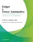 Geiger V. Tower Automotive synopsis, comments