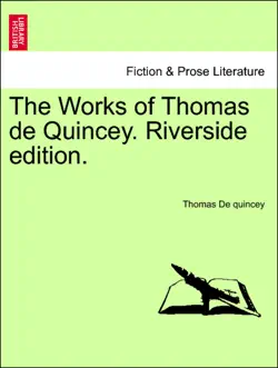 the works of thomas de quincey. riverside edition. book cover image