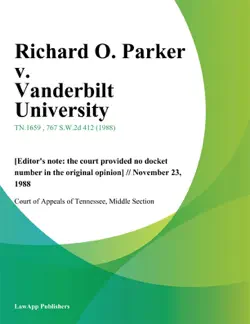 richard o. parker v. vanderbilt university book cover image