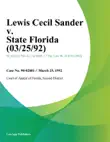 Lewis Cecil Sander v. State Florida synopsis, comments