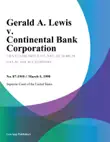 Gerald A. Lewis v. Continental Bank Corporation synopsis, comments
