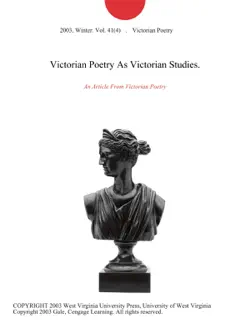 victorian poetry as victorian studies. imagen de la portada del libro