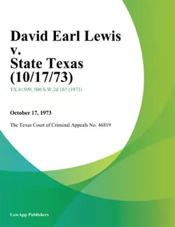 david earl lewis v. state texas imagen de la portada del libro