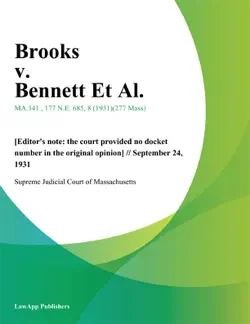 brooks v. bennett et al. book cover image