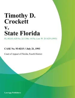timothy d. crockett v. state florida book cover image