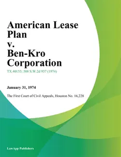 american lease plan v. ben-kro corporation imagen de la portada del libro