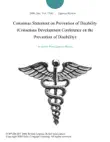 Consensus Statement on Prevention of Disability (Consensus Development Conference on the Prevention of Disability) sinopsis y comentarios